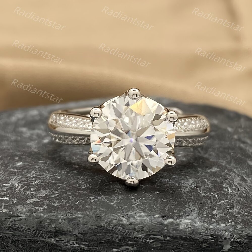 NEW Certified 3ct. t.w. Moissanite Pave Band Ring - Picture 1 of 8